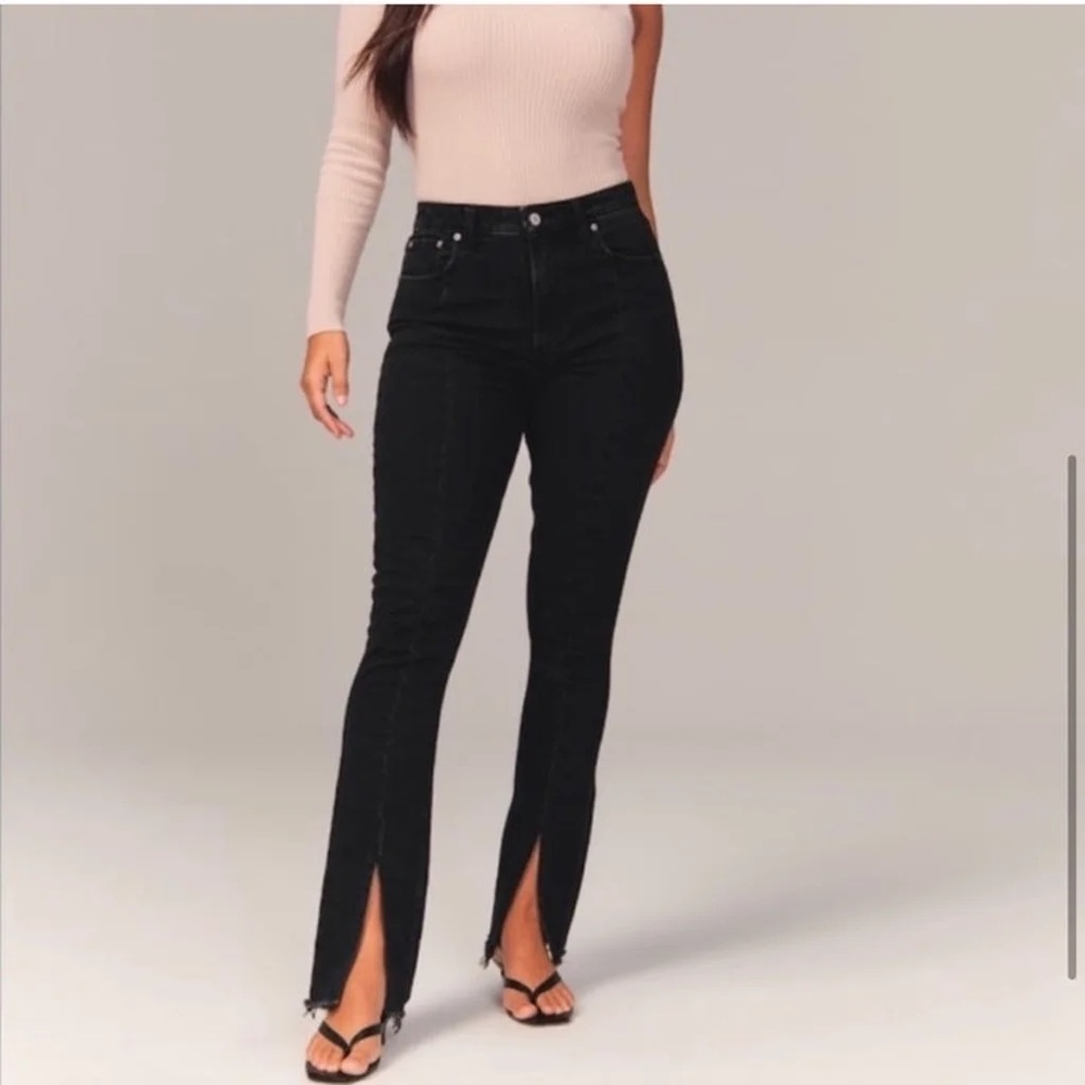Abercrombie & Fitch The Skinny High Rise Vent Jeans in Black (Size 27 | 4S)